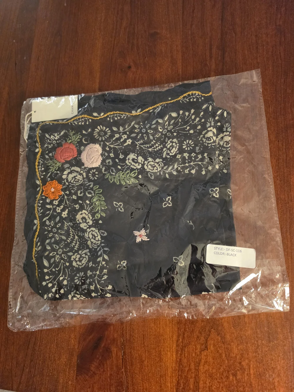 Chan Luu Black Embroidered Bandana